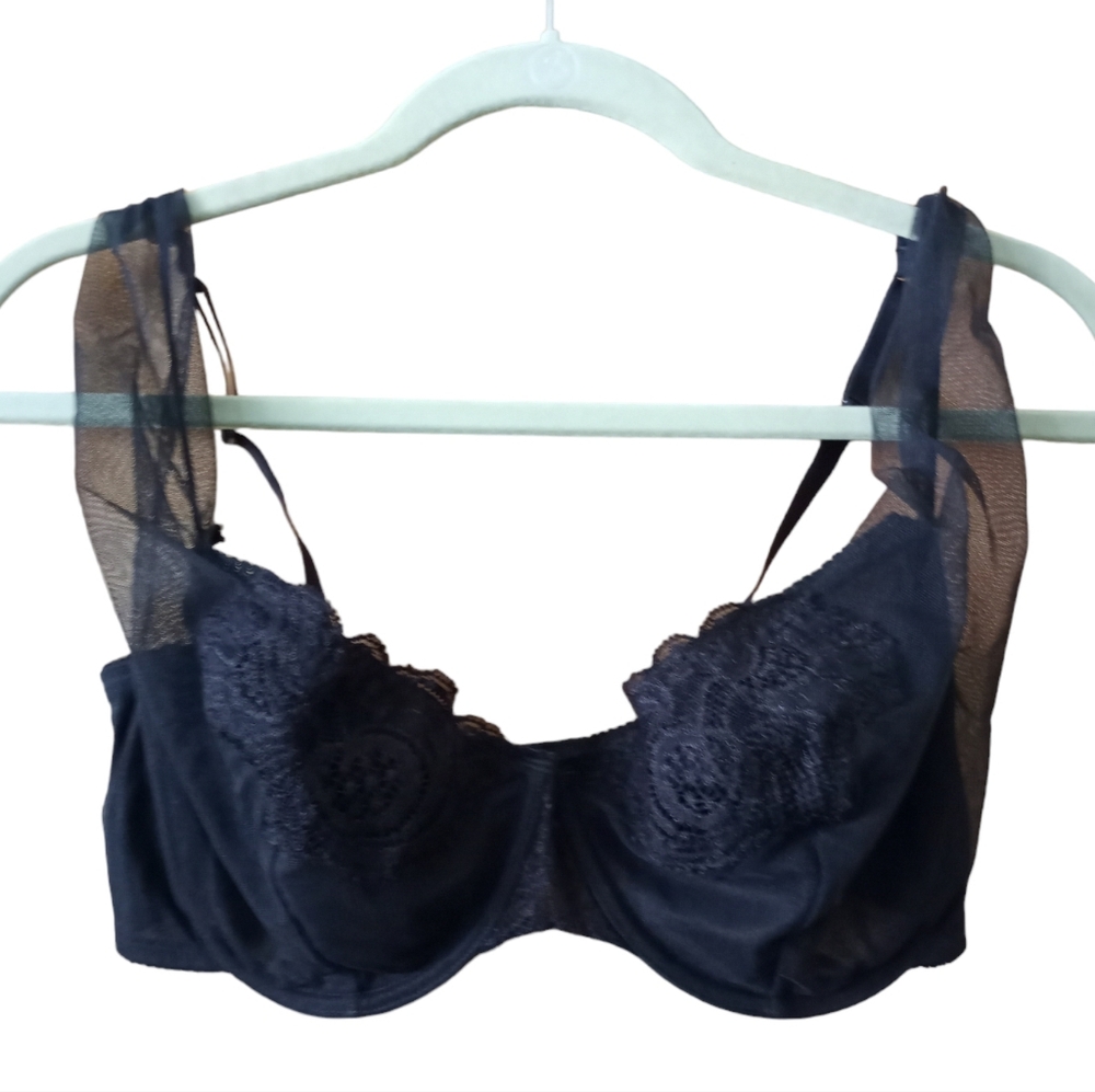 Gold Label Vintage Y2K Victoria's Secret Whimsigoth Lace Tulle Underwire Bra 36D